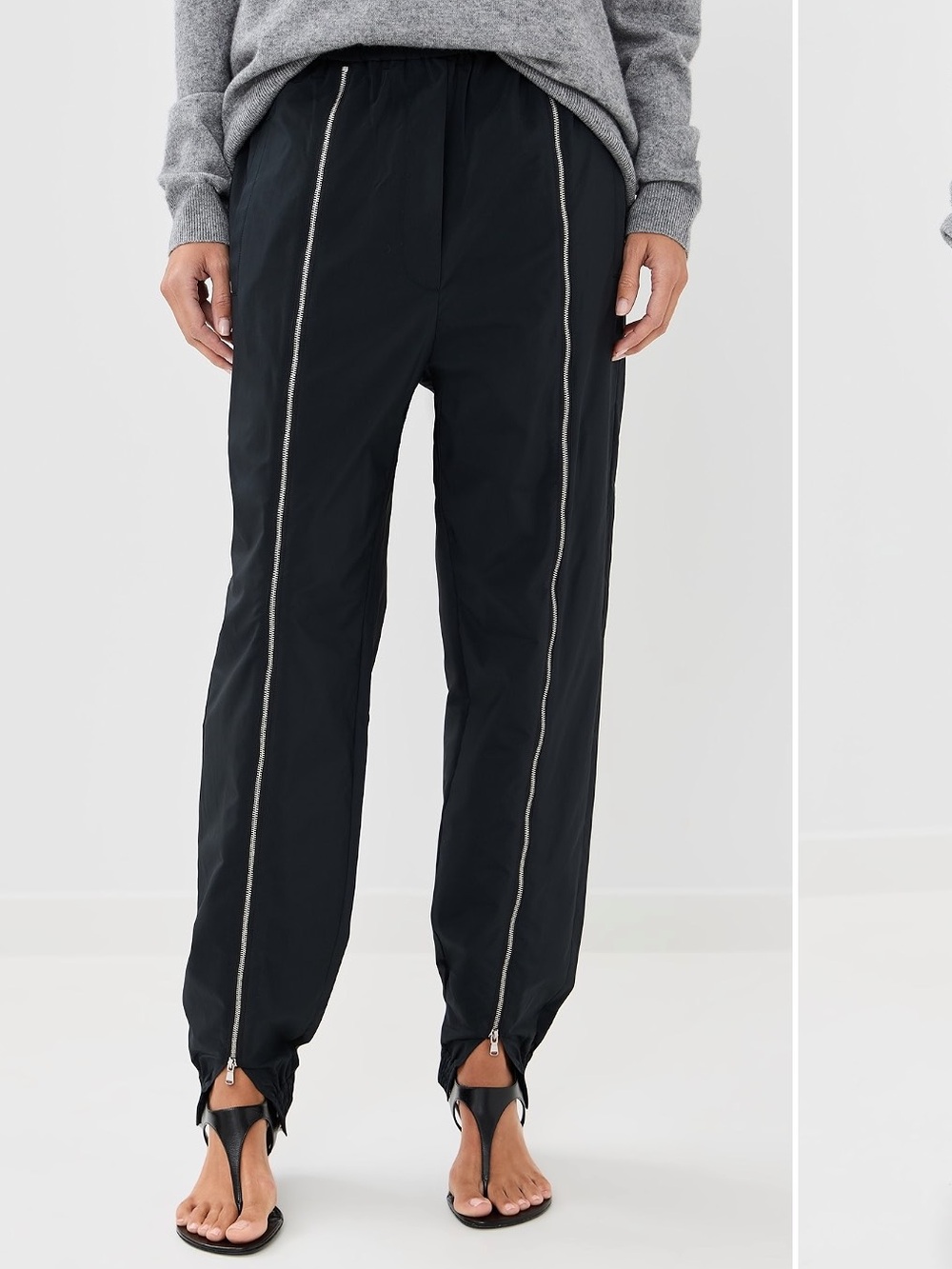 Tibi Black Nylon Zipper Jogger XXS Short